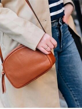 J. Crew Devon Tan leather crossbody bag